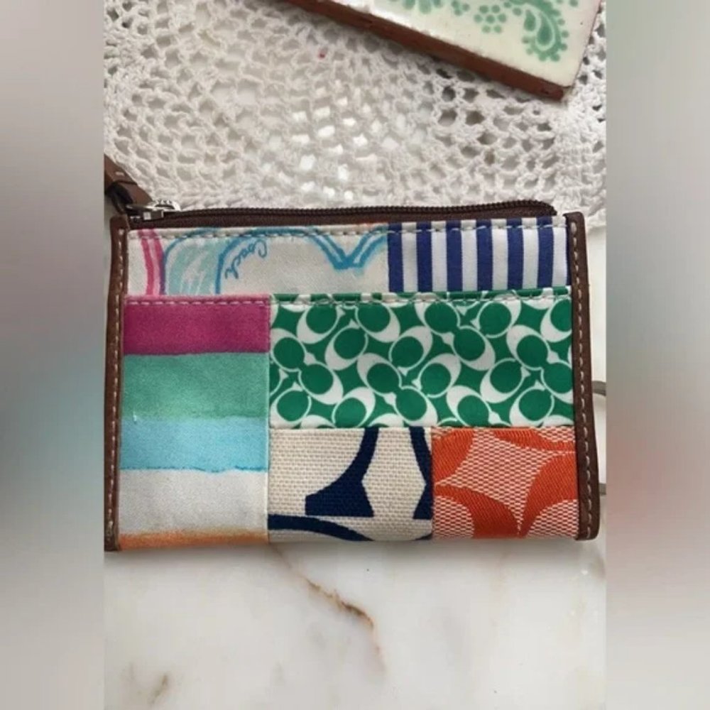 (1236) Special Edition Patchwork Logo Coach Coin … - image 1